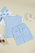 Casual Chic Textured Knit Contrast Trim Crewneck Tee And Pocketed Skirt Set
